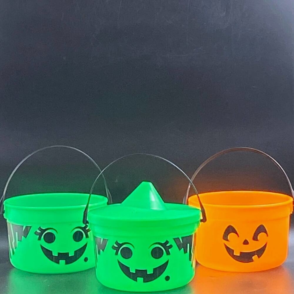 Halloween Vintage 1986 McDonalds Green Witch Trick or Treat Bucket Candy Pail
